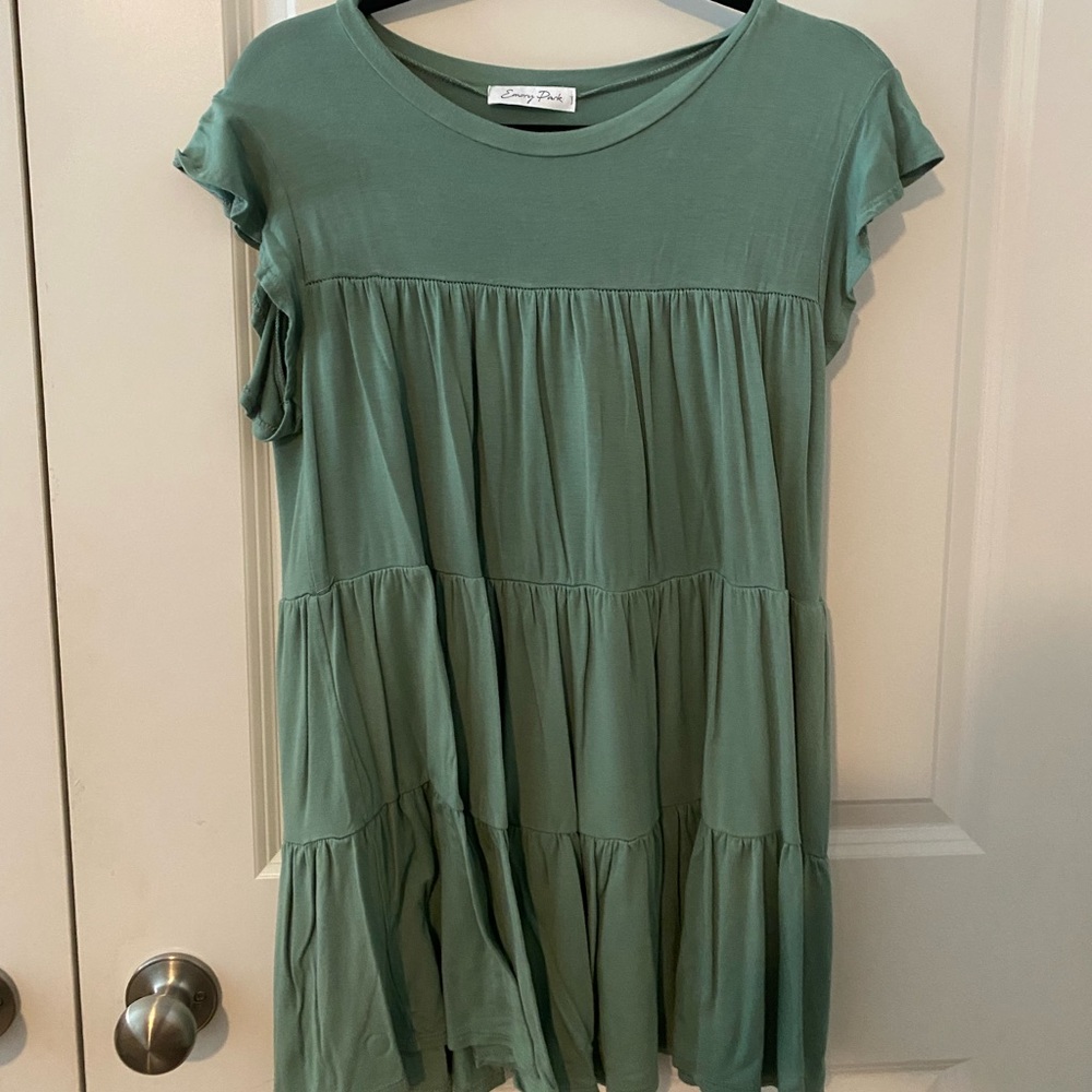 Energy Park size S green flowy dress. Like new, soft cotton material.